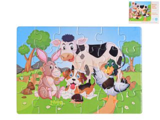 Obrázek z Puzzle dětské zvířátka 24 dílků 25x17,5cm v krabičce 